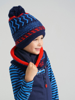 Комплект вязаный для мальчика: шапка  снуд PlayToday Kids