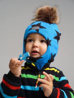 Шапка шлем для мальчика PlayToday Newborn Baby из вязаного трикотажа
