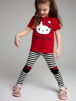 Комплект трикотажный для девочек: фуфайка (футболка)  брюки PlayToday Kids