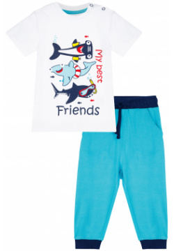 Комплект детский трикотажный для мальчиков: фуфайка (футболка)  брюки PlayToday Newborn Baby