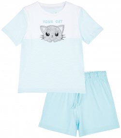 Комплект трикотажный для девочек: фуфайка (футболка)  шорты PlayToday Kids