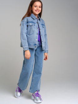 Куртка текстильная для девочек PlayToday Tween джинсовая oversize из