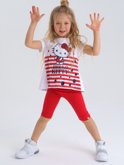 Комплект c принтом Hello Kitty: футболка  леггинсы для девочки PlayToday Kids