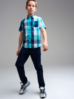 Сорочка текстильная для мальчиков (regular fit) PlayToday Tween Рубашка в клетку