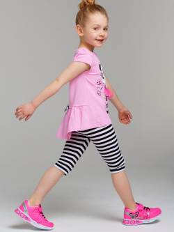 Комплект трикотажный для девочек: брюки (легинсы укороченные)  фуфайка (футболка) PlayToday Kids
