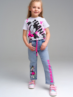 Брюки текстильные джинсовые для девочек PlayToday Kids Джинсы девочки