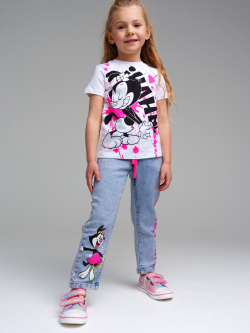 Брюки текстильные джинсовые для девочек PlayToday Kids