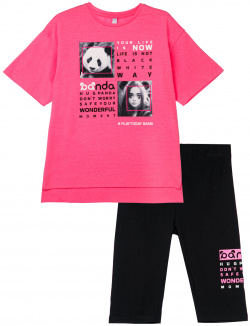Комплект трикотажный для девочек: брюки (легинсы укороченные)  фуфайка (футболка) PlayToday Tween