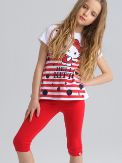 Комплект c принтом Hello Kitty: футболка  леггинсы для девочки PlayToday Tween