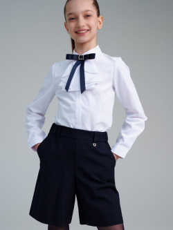 Блузка текстильная для девочек School by PlayToday Белая нарядная