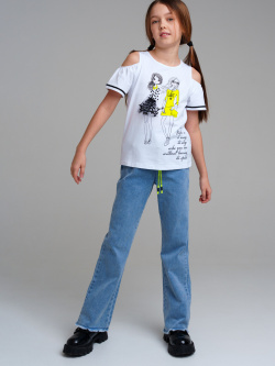 Брюки текстильные джинсовые для девочек PlayToday Tween Джинсы девочки