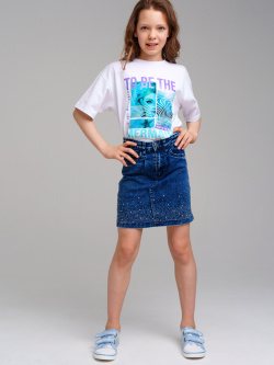Юбка текстильная джинсовая для девочек PlayToday Tween 