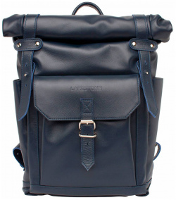 Кожаный рюкзак для ноутбука Eliot Dark Blue Lakestone 