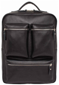 Кожаный рюкзак для ноутбука Norley Black Lakestone Вместительный