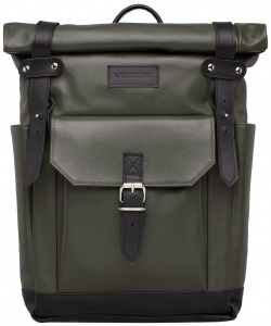 Кожаный рюкзак для ноутбука Eliot Green/Black Lakestone 