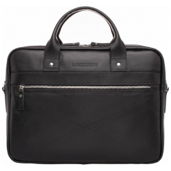 Кожаная деловая сумка для ноутбука Bartley Black Lakestone 