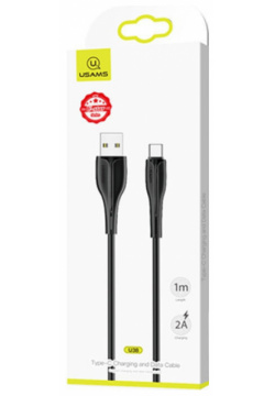 Дата кабель Usams  USB Type C U38(SJ372) 2А (черный)