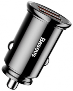 Автомобильная зарядка Baseus  Circular plastic QC4 0 USB A+ Type C 30W (черный)