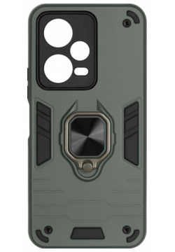 Чехол DF  xiArmor 04 для Xiaomi Redmi Note 12 Pro+ с магнитным держателем и кольцом (зеленый)