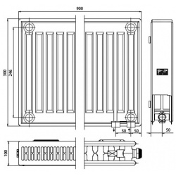 Стальной панельный радиатор Тип 22 Kermi  FTV(FKV) 400x3000