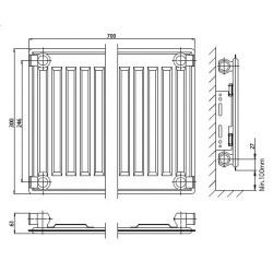 Стальной панельный радиатор Тип 10 Kermi  FKO 500x600