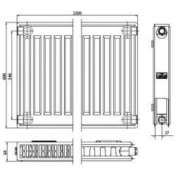 Стальной панельный радиатор Тип 21 Kermi  FTV(FKV) 12 500x1400