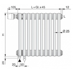 Радиатор отопления Arbonia  2180/12 N69 твв RAL 9016
