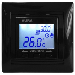 Терморегулятор для теплого пола Aura  LTC 90 черный