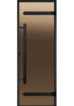 Двери стеклянные HARVIA  LEGEND 9/19 черная коробка сосна бронза D91901МL