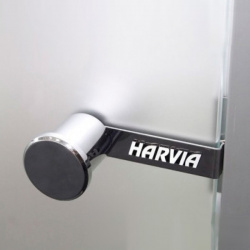 Двери стеклянные HARVIA  8/21 Black Line коробка сосна прозрачная D82104BL
