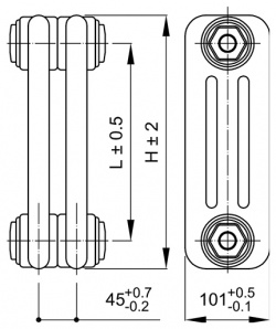 Радиатор отопления IRSAP  TESI RR3 3 2200 YY 01 A4 02 секция