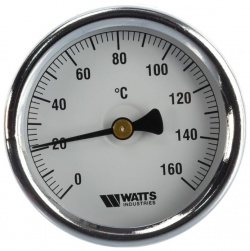 Термометр биметаллический с погружной гильзой Watts  F+R801 (T) 80/75 (1/2" 160"С)