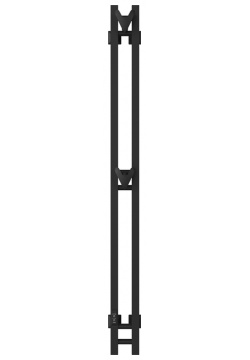 Электрический полотенцесушитель вертикальная лесенка Двин  X plaza neo 140/10 el чёрный матовый