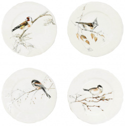 Набор тарелок для канапе Gien Oiseaux Foret 1854B4AL26 Изящная и нежная