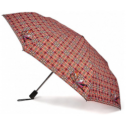 Зонт женский Henry Backer купол 96см  красный Q2204 CheckRed