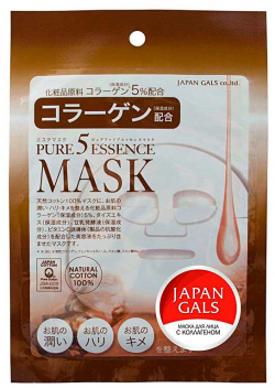 Маска для лица Japan Gals Pure5 Essential с коллагеном  1шт 12267