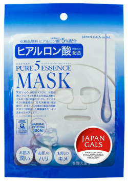Маска для лица Japan Gals Pure5 Essential с гиалуроновой кислотой  1шт 12281
