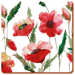 Набор подставок под горячее Creative Tops Watercolour Poppy 10 5x10 5см  6шт 5176717