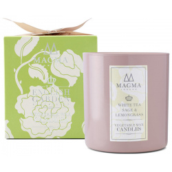 Свеча ароматическая Magma London English Garden Collection  Белый чай шалфей и лемонграсс ML023