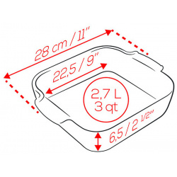 Форма для запекания квадратная Peugeot Eggplant 32 5x26 5см 61050 