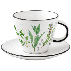 Чашка с блюдцем Easy Life Herbarium R2204/HERU Все виды прованских трав украсили