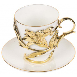 Чашка чайная в подстаканнике ИФЗ Цветы  Лилия Город Подарков 10059192