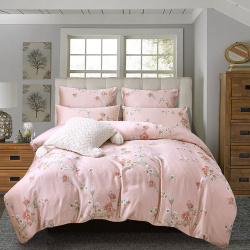 Комплект постельного белья семейный Pappel  цветы на розовом 5622A/150200F К