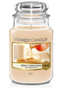 Свеча большая в стеклянной банке Yankee Candle Свежий кленовый сироп 1631258E 