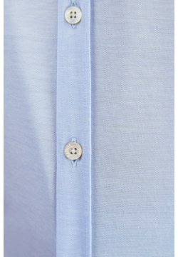 Базовая голубая рубашка с коротким рукавом из пике CANALI