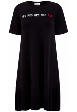 Платье футболка из эластичного трикотажа с принтом REDVALENTINO 