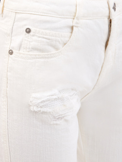 Укороченные джинсы с кружевной вышивкой ручной работы ERMANNO SCERVINO