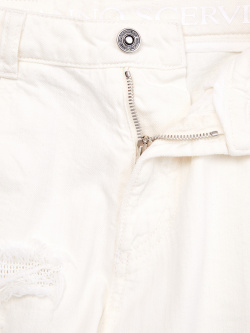 Укороченные джинсы с кружевной вышивкой ручной работы ERMANNO SCERVINO