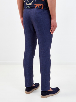 Льняные брюки с эластичным поясом на кулиске CORTIGIANI