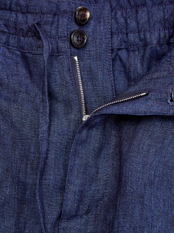 Льняные брюки с эластичным поясом на кулиске CORTIGIANI